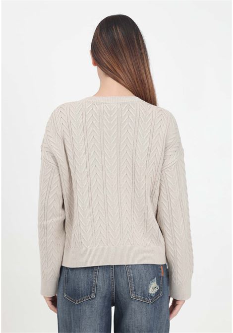 Beige women's sweater with woven design and logo ARMANI EXCHANGE | 6DYM1CYMZ1Z1998